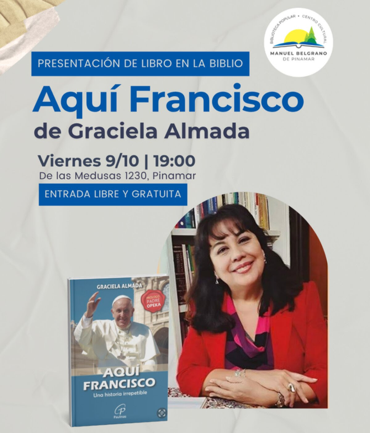 Graciela Almada presenta Aquí Francisco en Pinamar