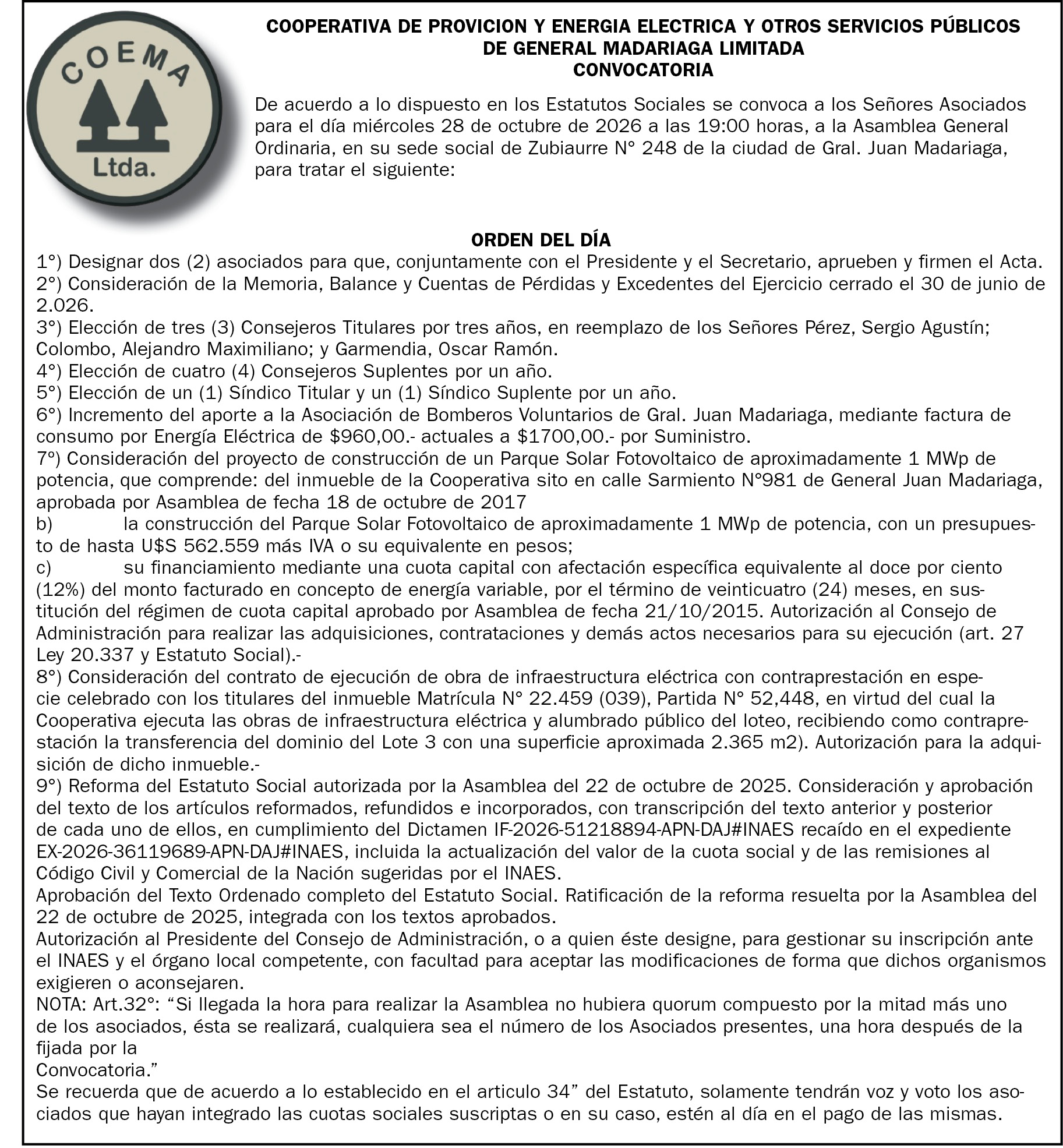 CONVOCATORIAS