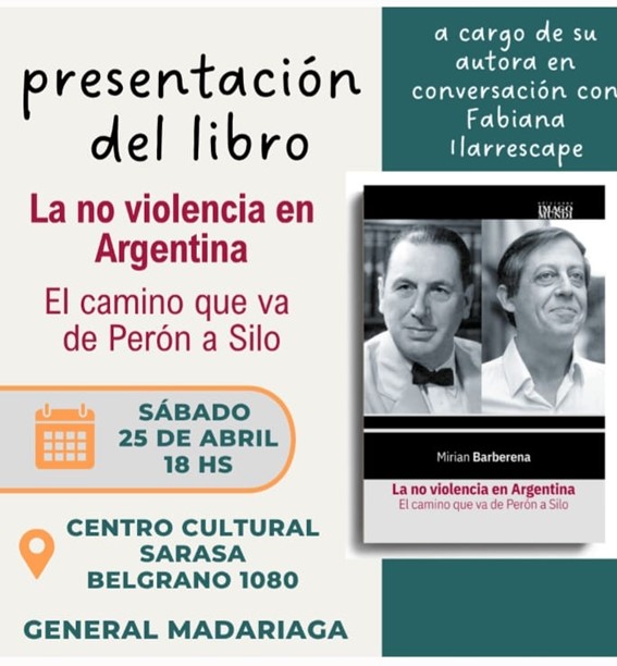 Presentan en Madariaga el libro &ldquo;La no violencia en Argentina&rdquo;, de Mirian Barberena