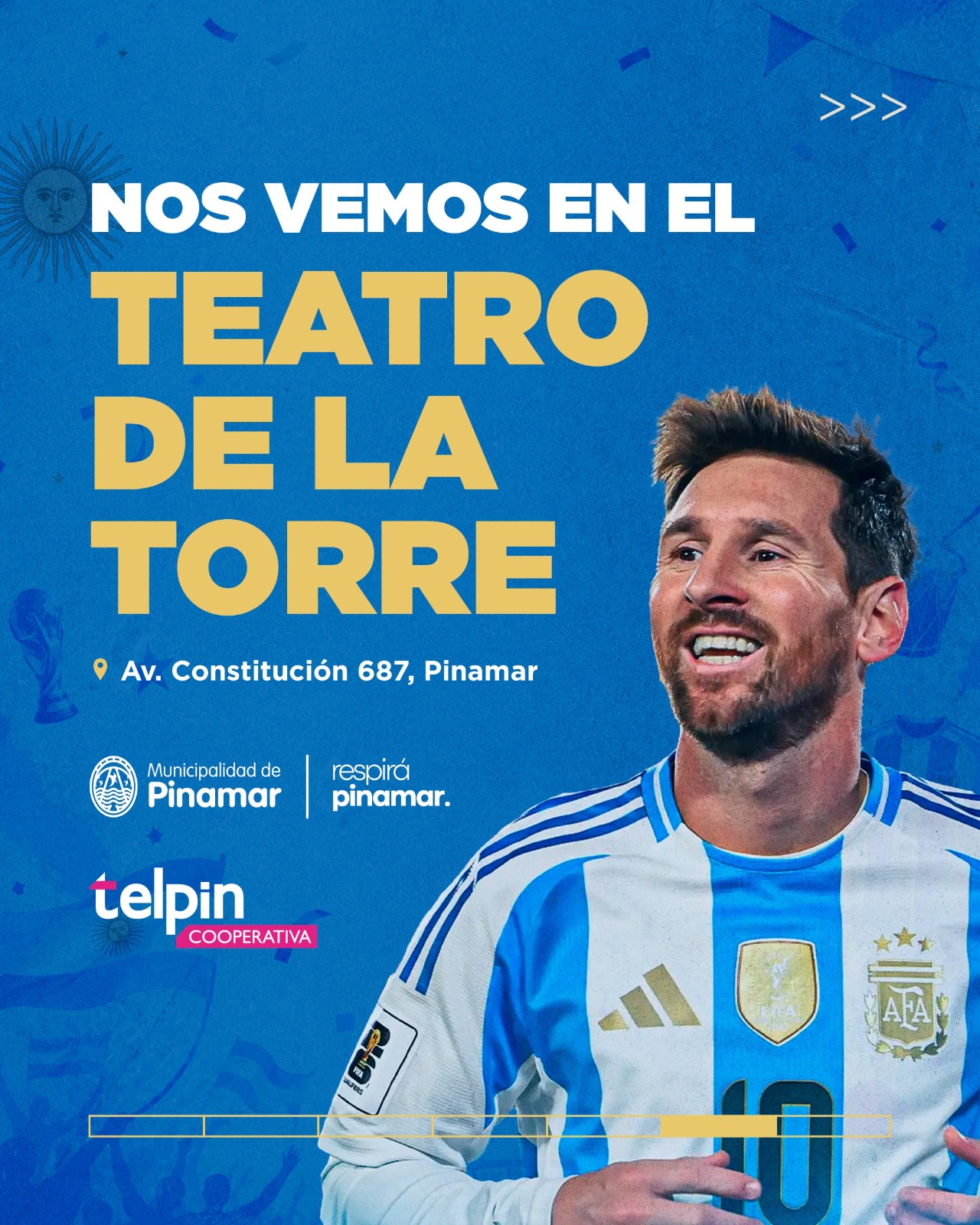El Teatro de la Torre, con el apoyo de Telpin, transmitir&aacute; los partidos de la Selecci&oacute;n argentina