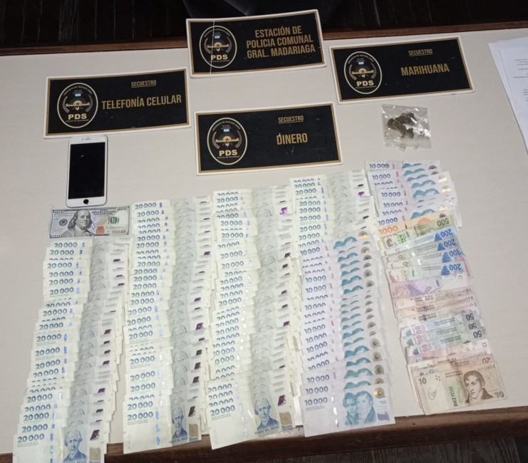 Allanamiento en Madariaga: secuestran coca&iacute;na, marihuana y m&aacute;s de 5 millones de pesos