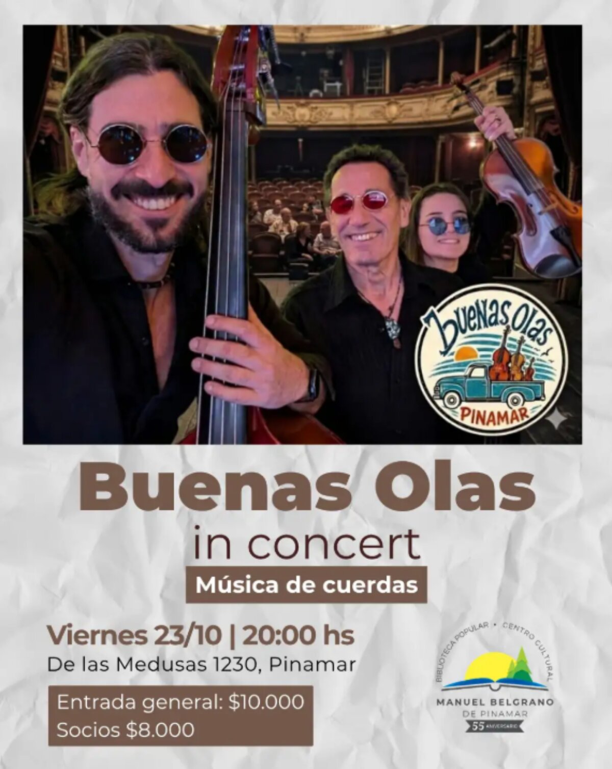 El ensamble “Buenas Olas” desembarca en Pinamar con un concierto de música de cuerdas