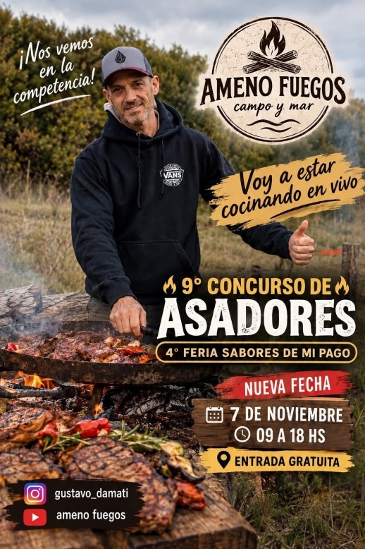 Gustavo D’Amati representará a Villa Gesell en el Concurso de Asadores de General Madariaga