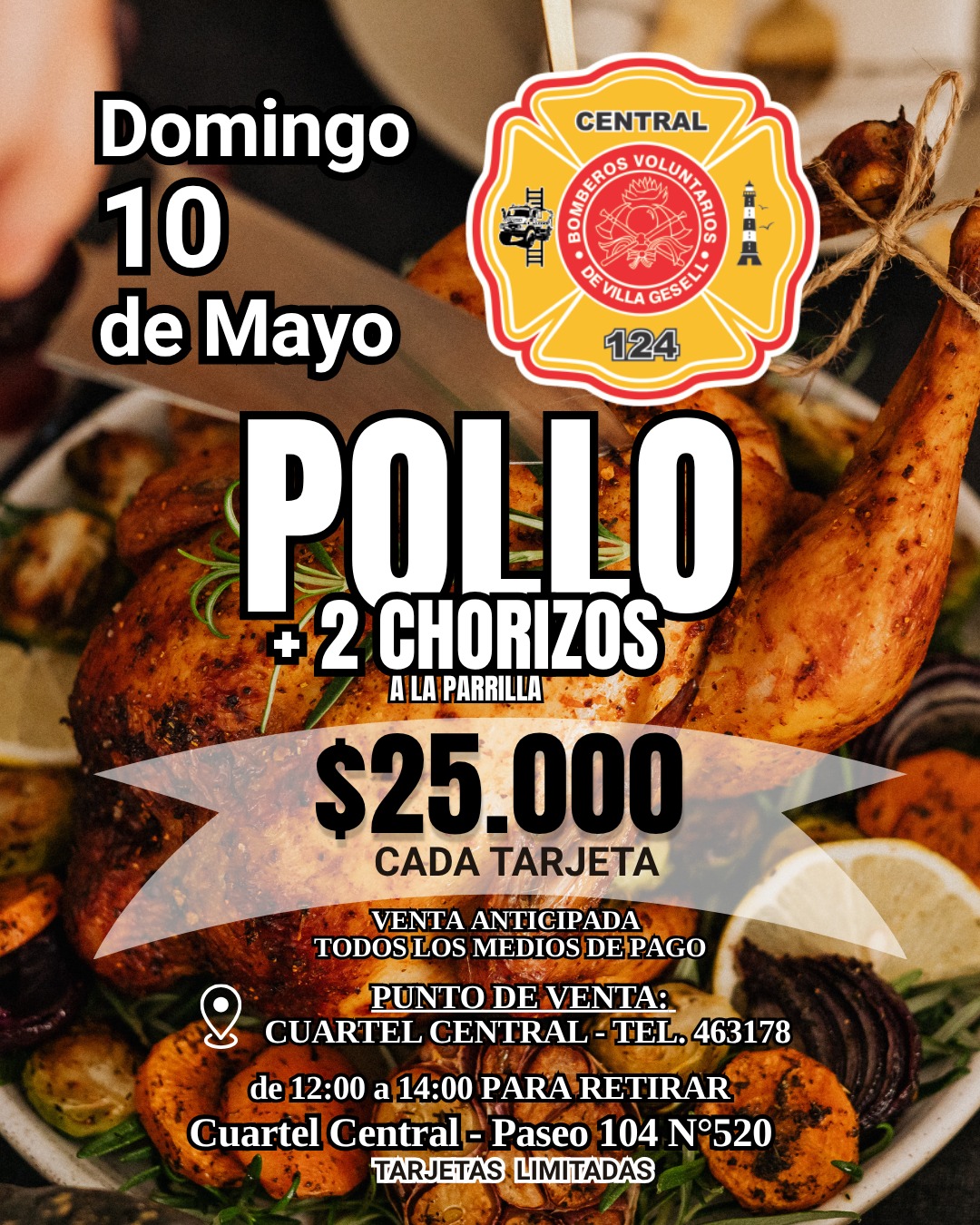 Bomberos Voluntarios de Villa Gesell organizan una gran &ldquo;pollada&rdquo;