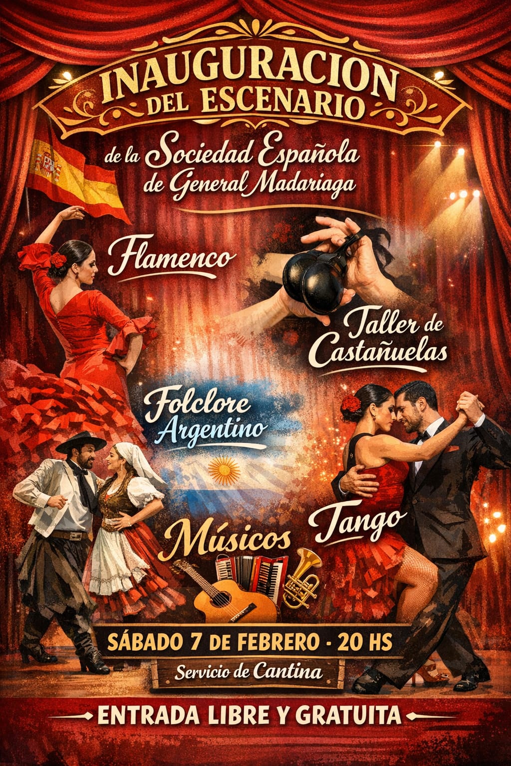 La Sociedad Espa&ntilde;ola inaugura su escenario con una gran noche