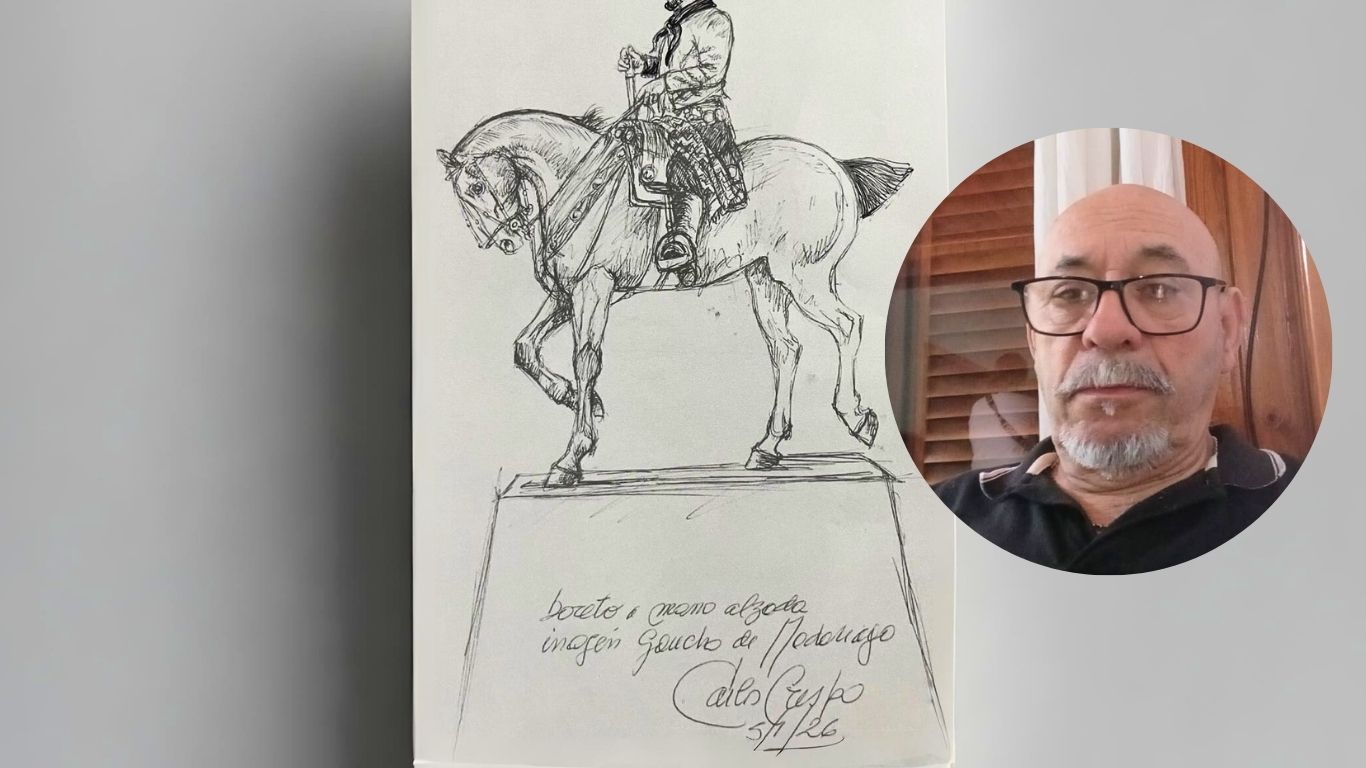 Qui&eacute;n es Carlos Crespo, el escultor del monumento al gaucho en Madariaga