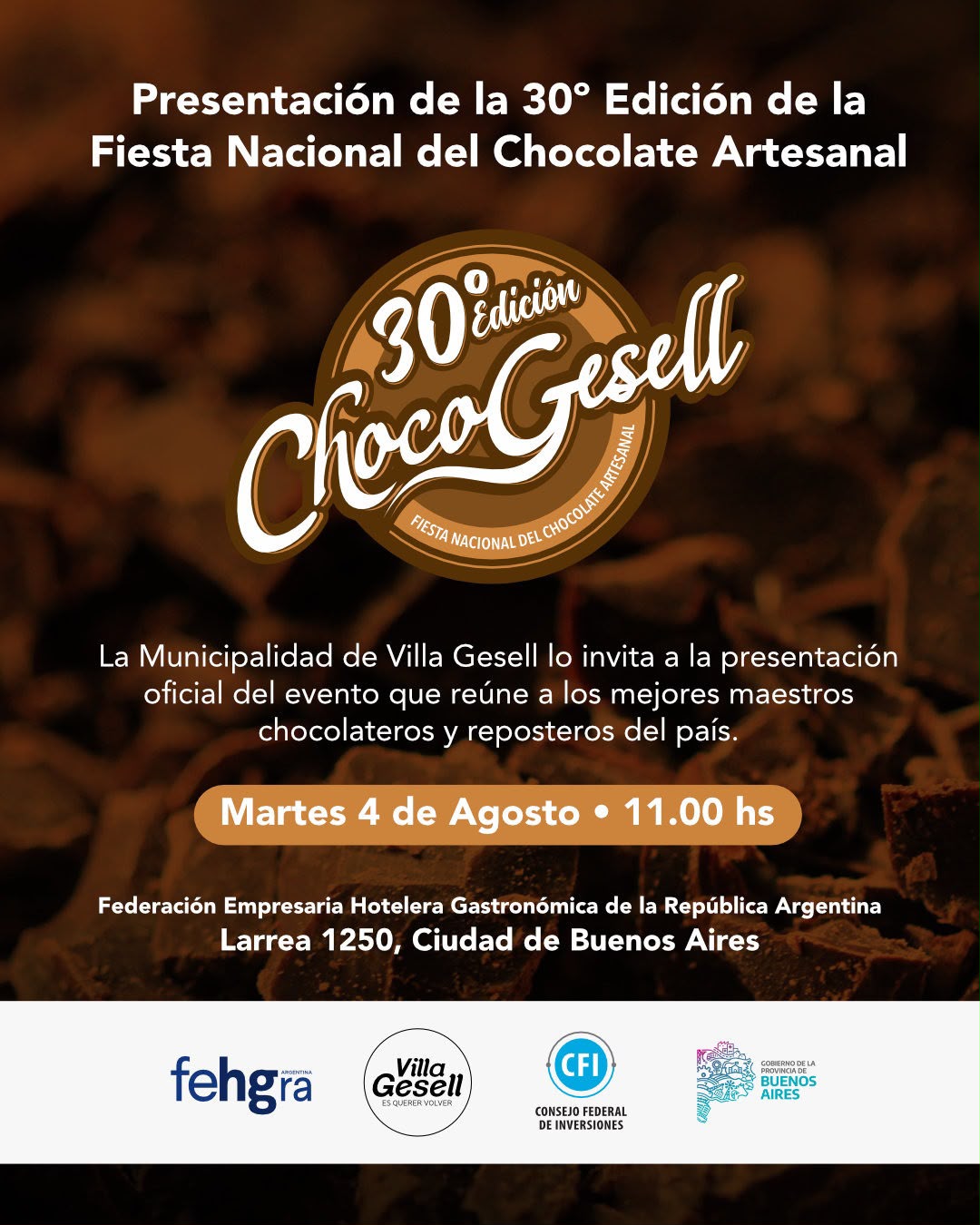 Presentan la 30&ordf; Fiesta Nacional del Chocolate Artesanal en Buenos Aires