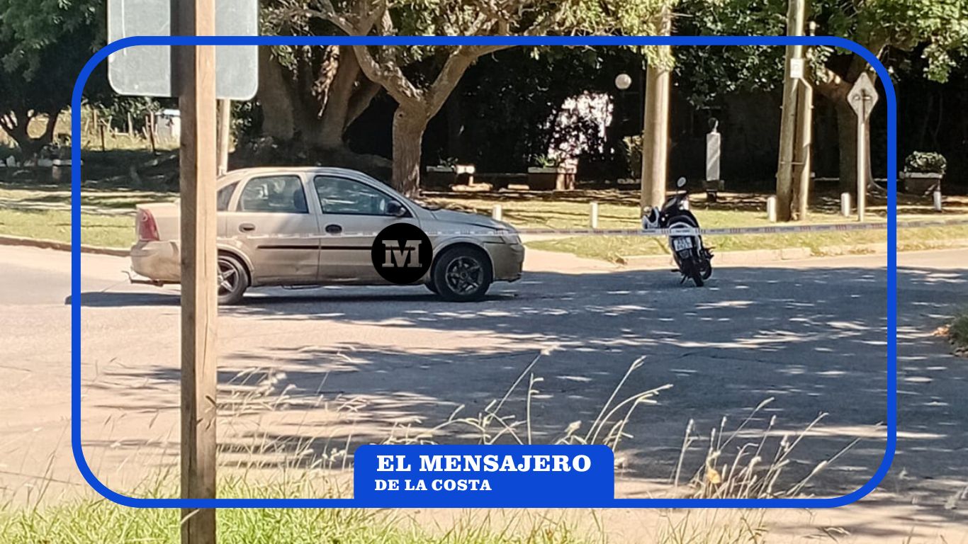 Madariaga: Accidente entre un auto y una moto en Rivadavia