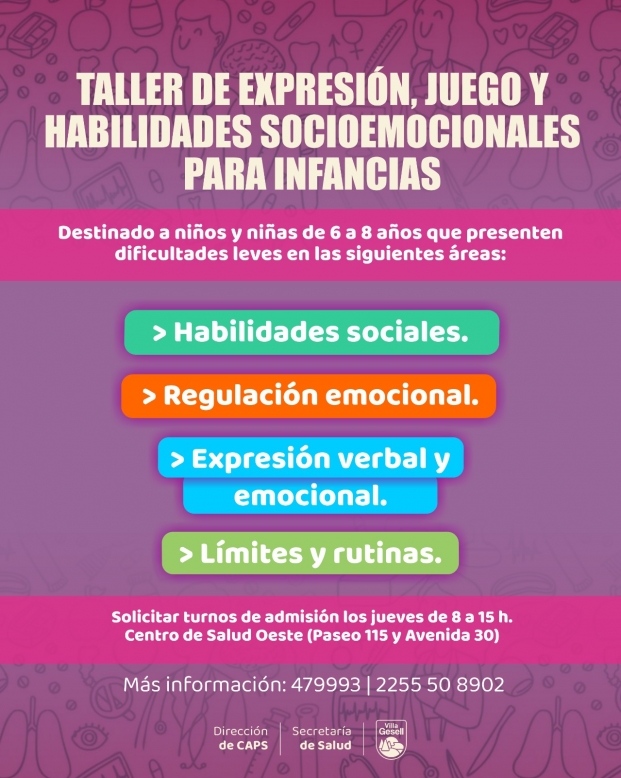 Talleres gratuitos para infancias en el CAPS Oeste